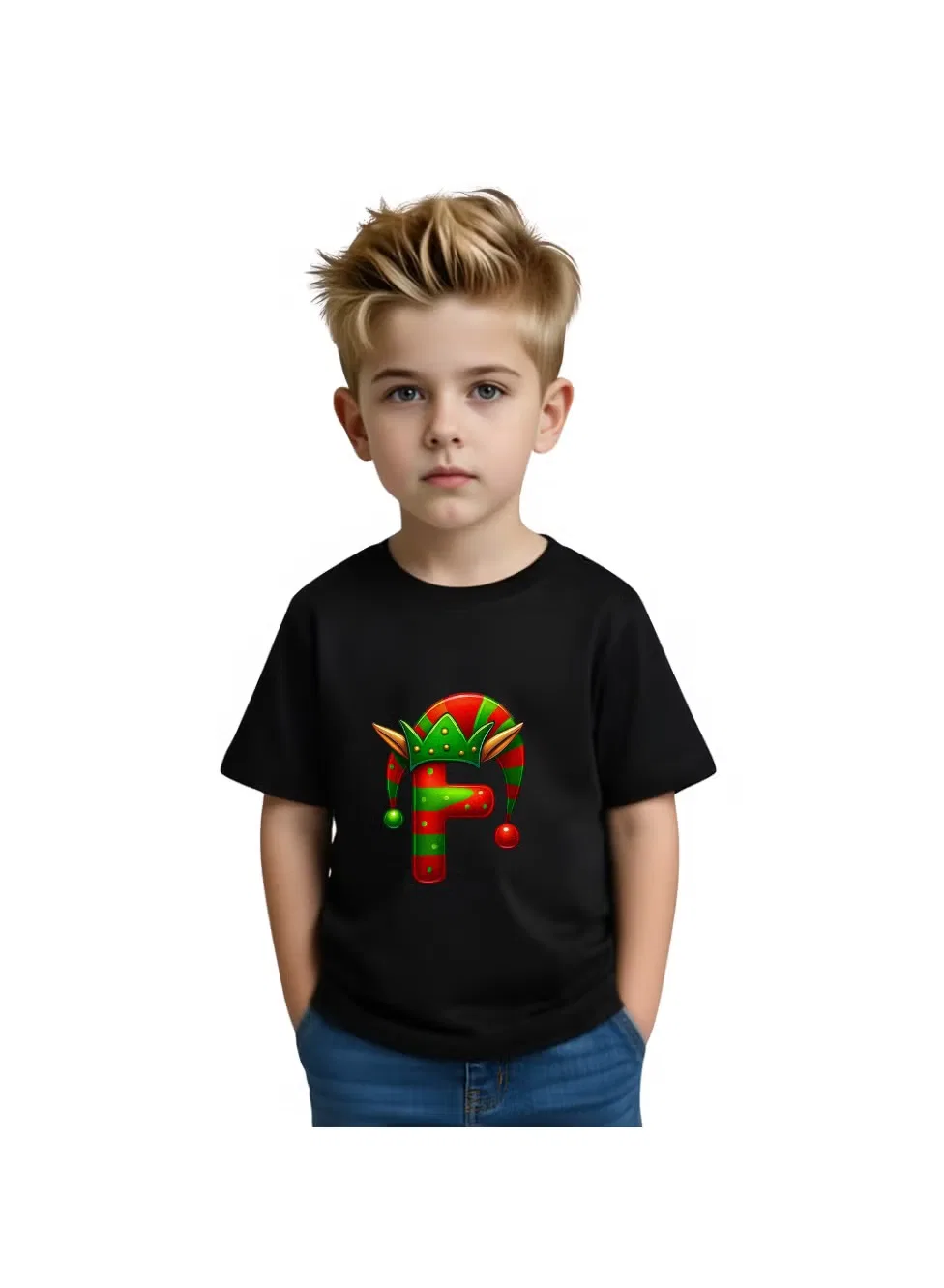 Футболка детская с принтом алфавита Printshop4Me, белый