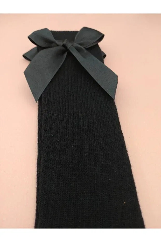 Детские носки для новорожденных с бантиком Eses Bebe, Black — фото 2