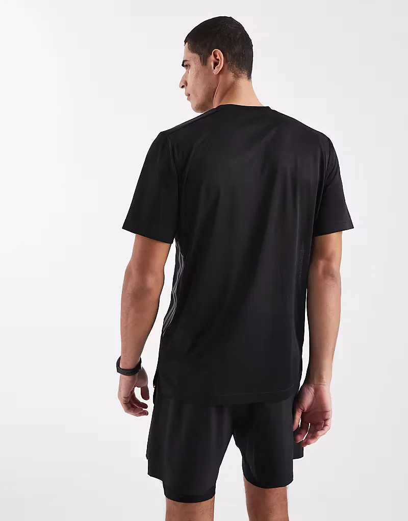 Футболка Adidas Performance Tech Essentials для тренировок с тремя полосками, черный — фото 2