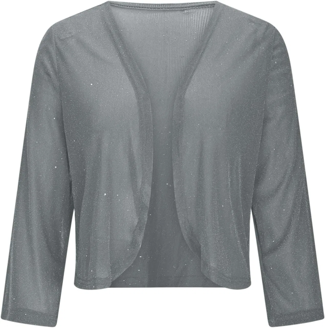Женский кардиган с блестками, модель Black Sequin Cardigan, серый — фото 4