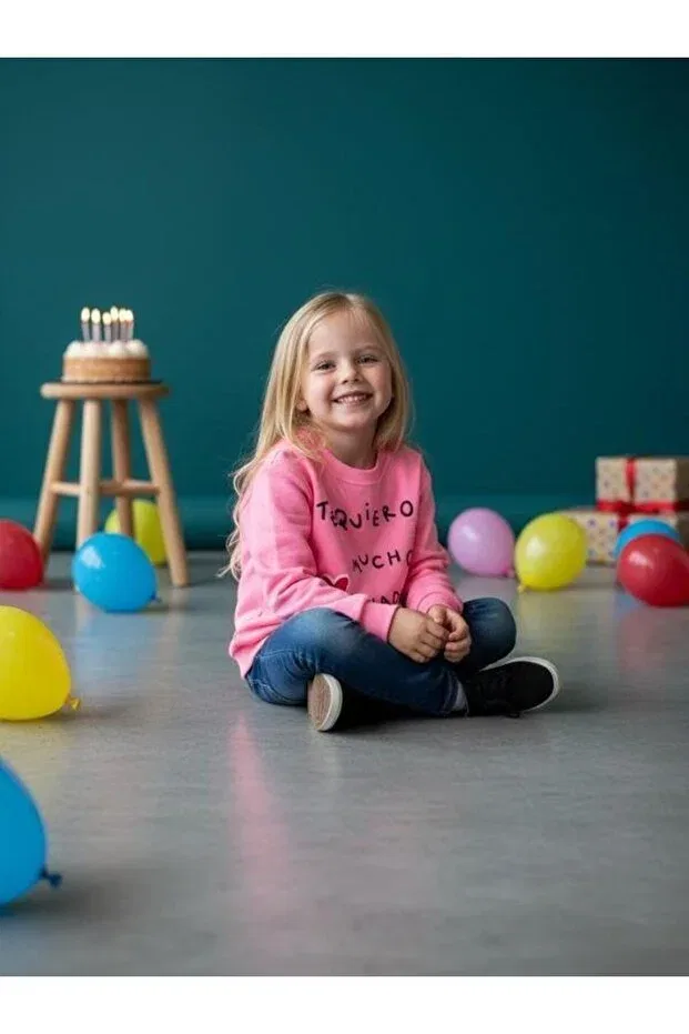 Детские свитшот для девочек с принтом Zekids, Pink — фото 4