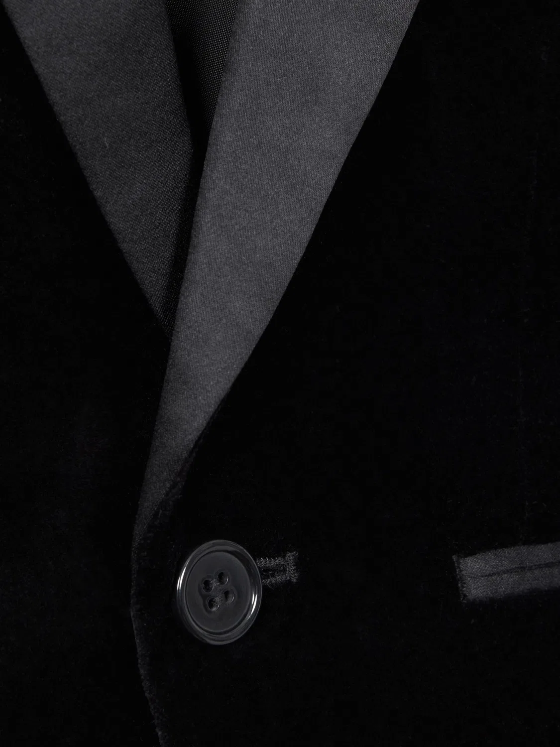 Блейзер однобортный из бархата Black Ace Reiss, черный — фото 4