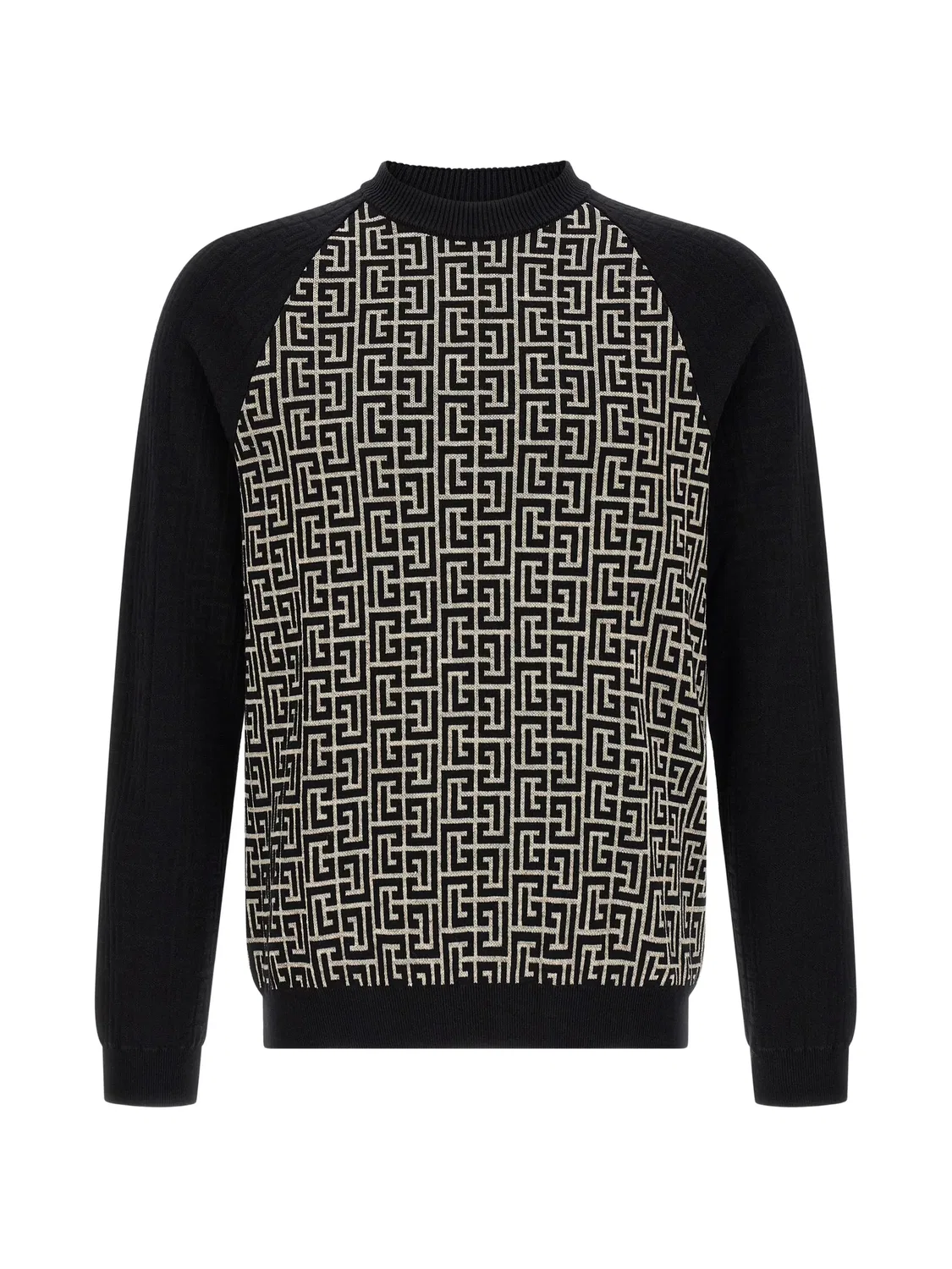 Джемпер PB с жаккардовой монограммой Balmain, черный