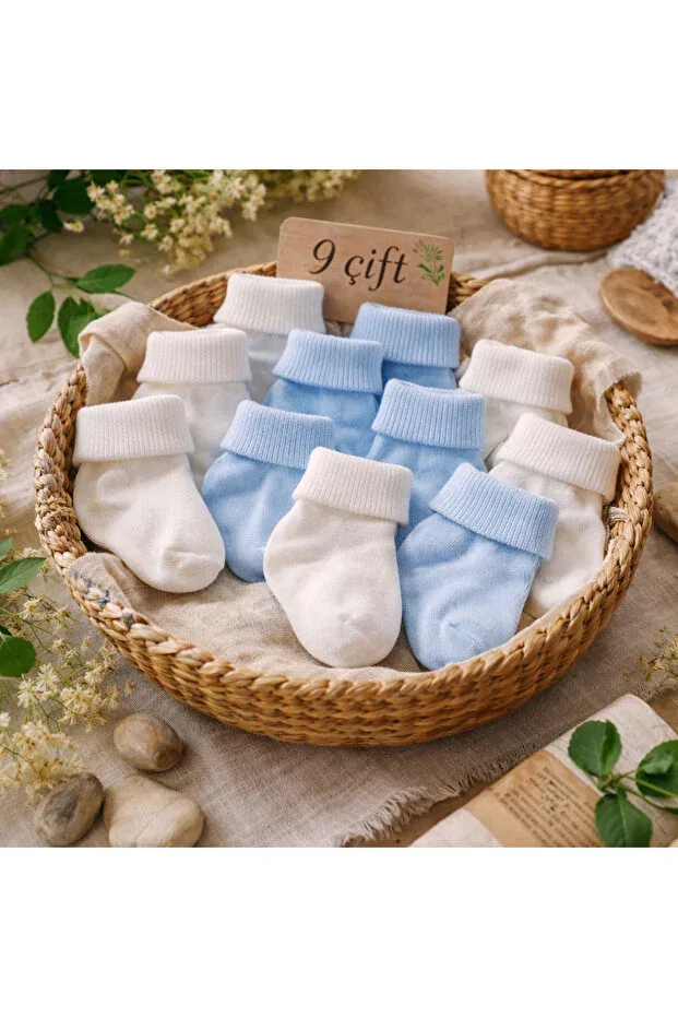 Детские носки-следки хлопковые набор 9 шт Baby Socks, Blue