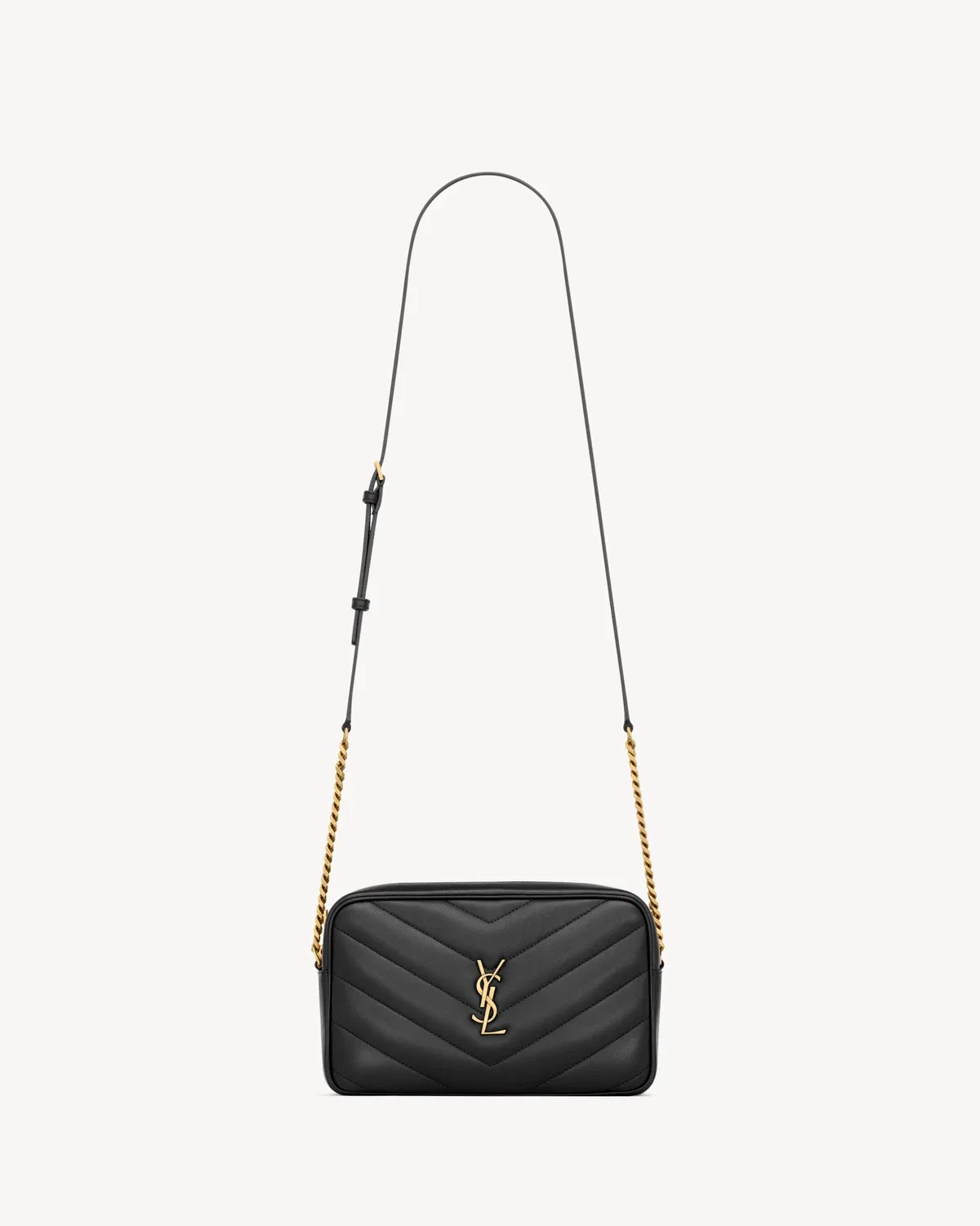 Камерная сумка LOULOU из стеганой ягнячьей кожи SAINT LAURENT, черный