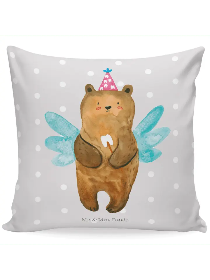 

Подушка Mr & Mrs Panda 40x40 Bär Zahnfee, пастельно-серый