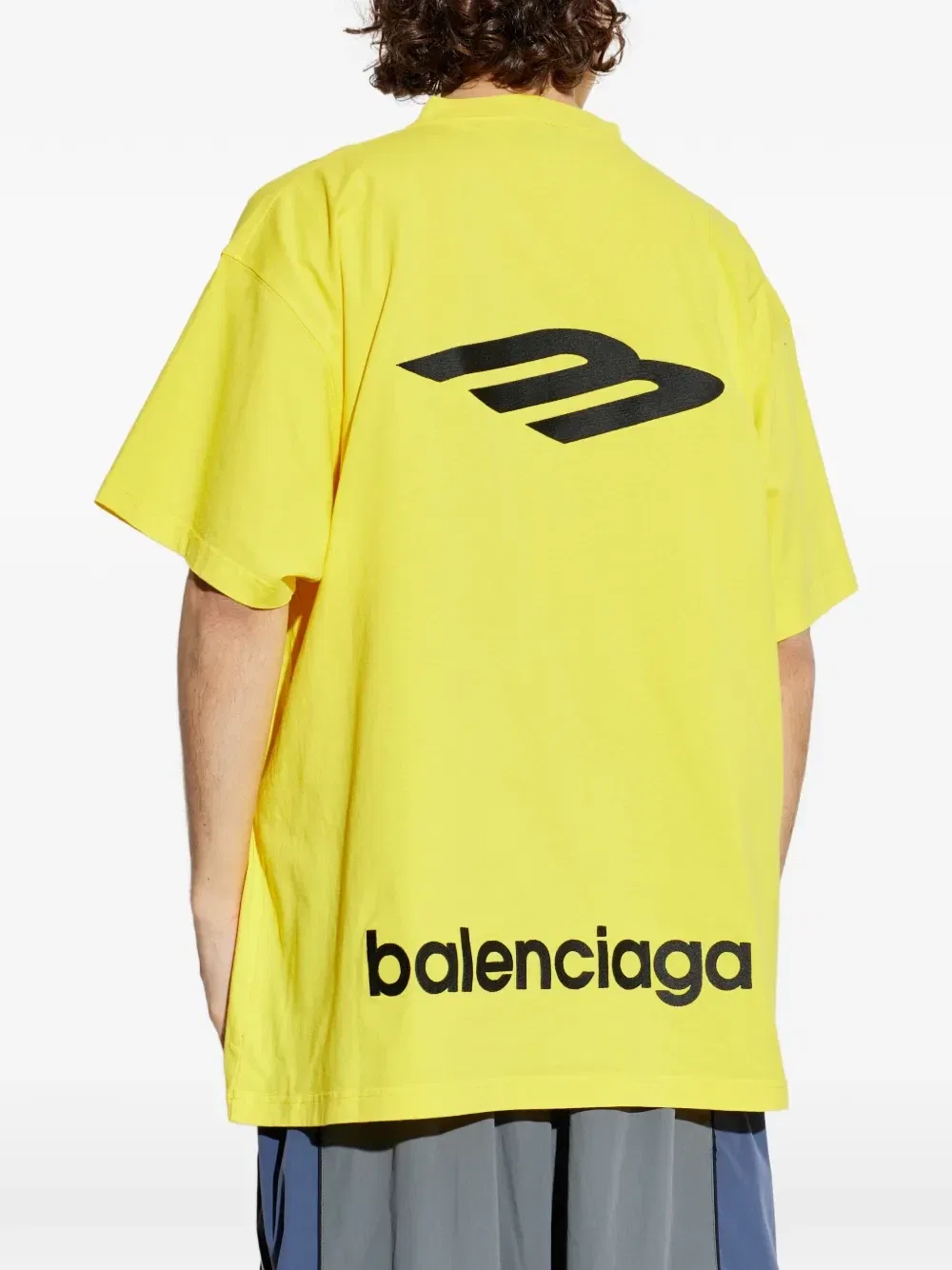 Футболка с вышитым логотипом Balenciaga, желтый — фото 4