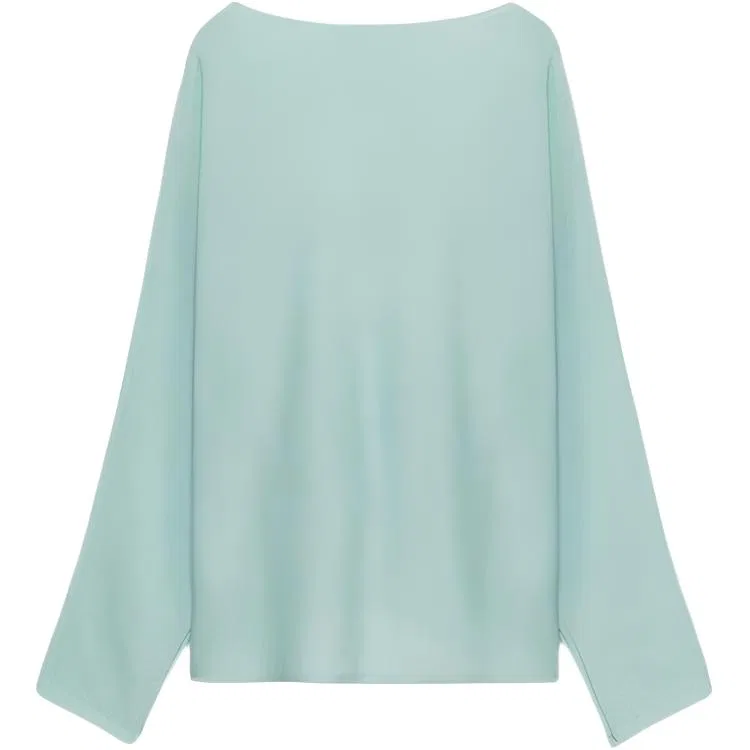 Женский свитер с лодочным вырезом Washed Blue ZARA, Washed Blue — фото 3