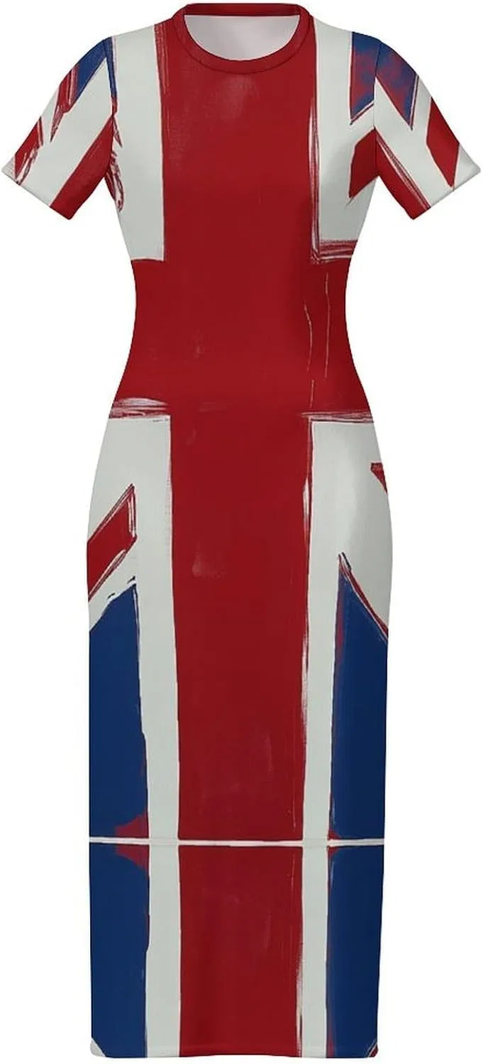 Женское короткое платье-футболка с флагом Union Jack GAO, Style-1