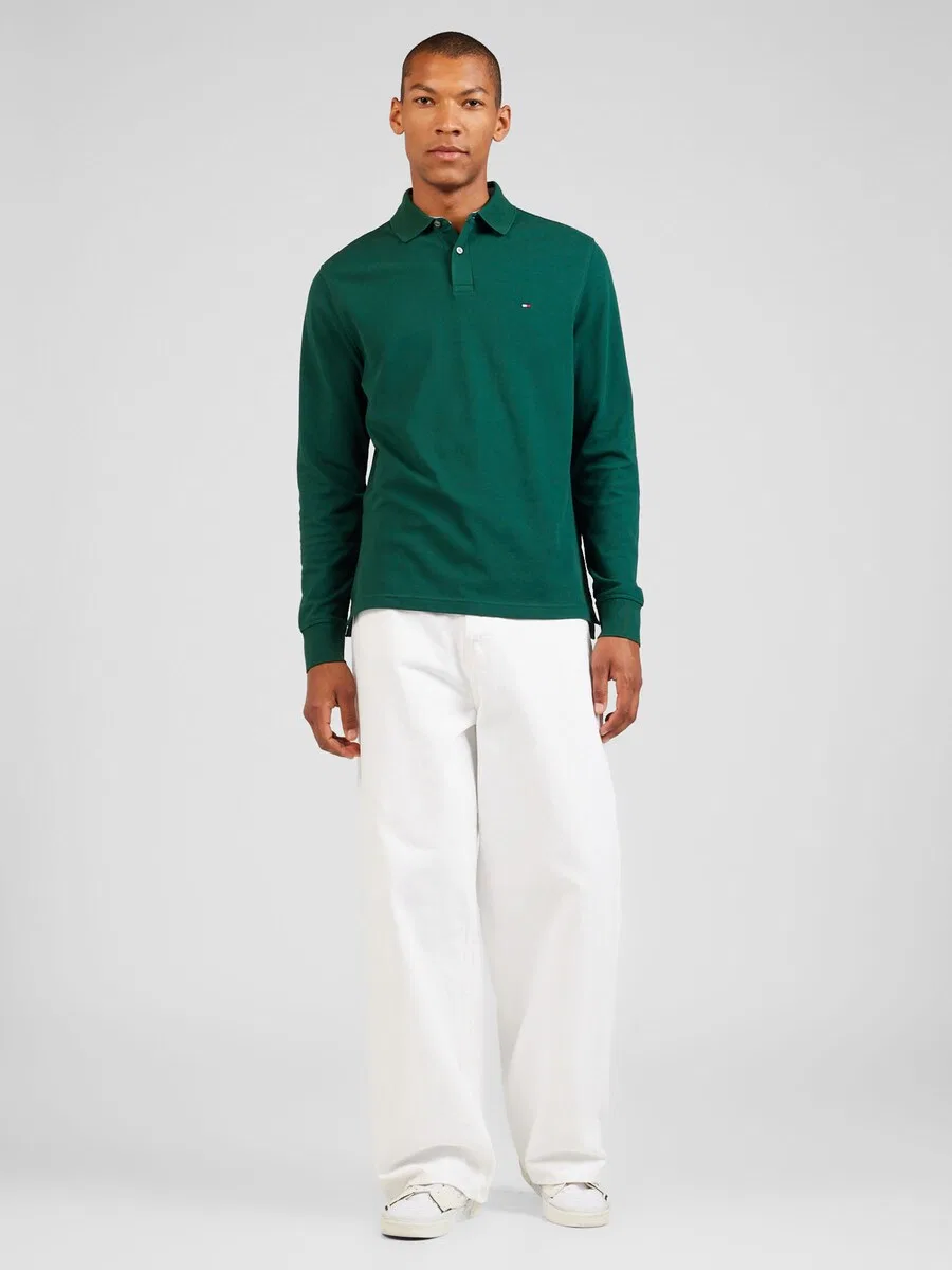 Рубашка TOMMY HILFIGER '1985 REGULAR LS POLO' изумрудного цвета — фото 4