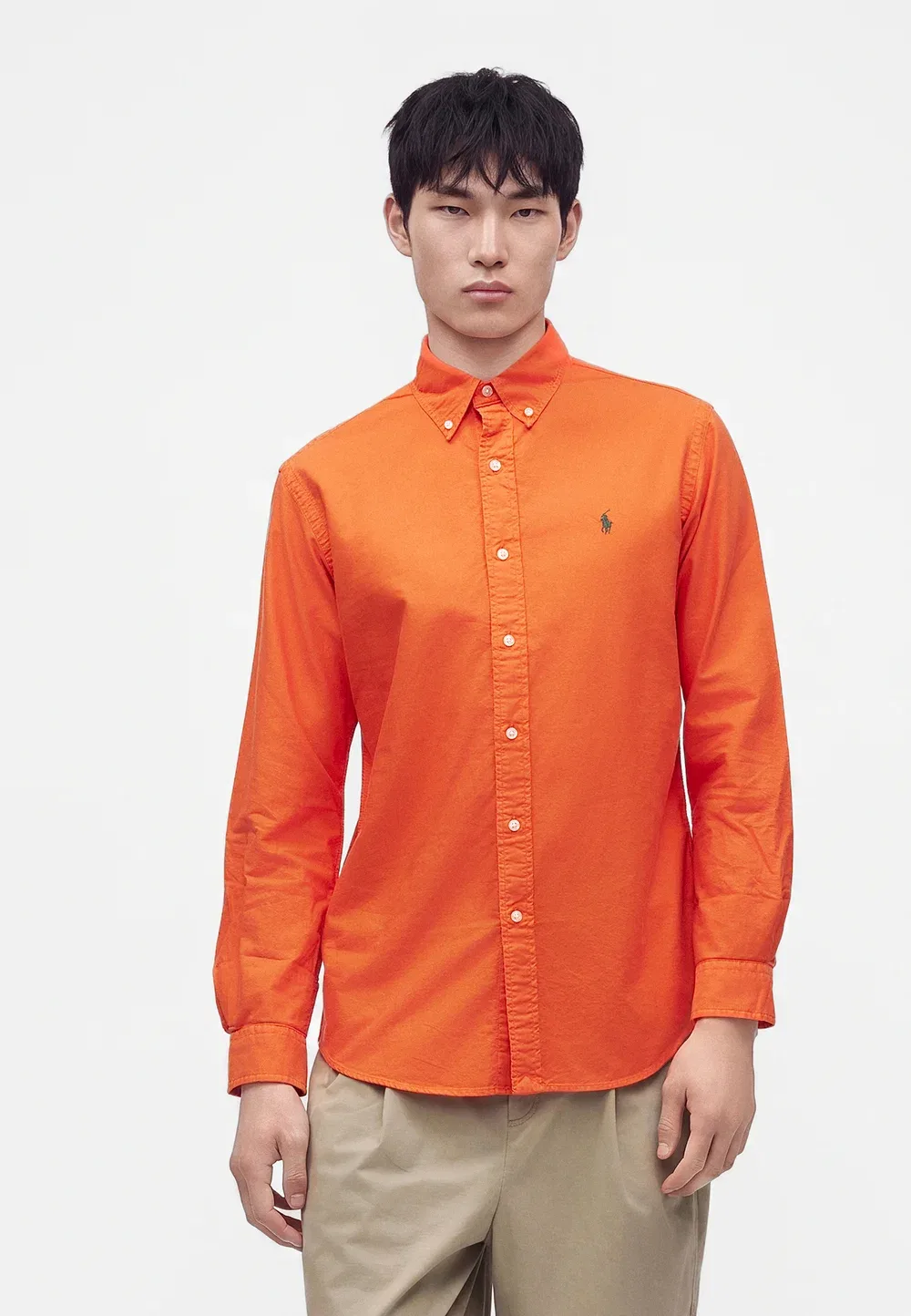 Рубашка-Оксфорд, сшитая на заказ, окрашенная в готовом виде Polo Ralph Lauren, Orange