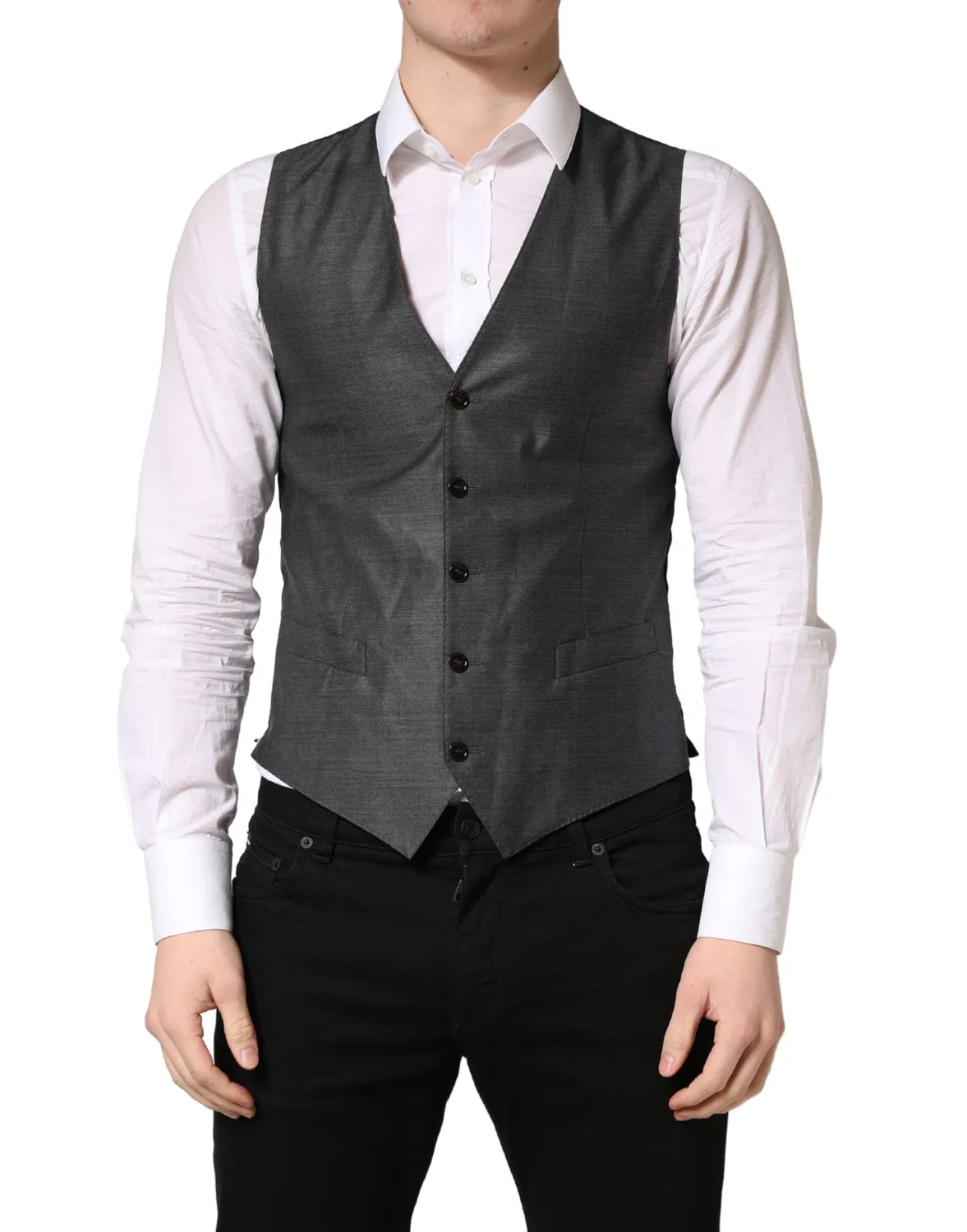 Мужской жилет приталенный Vest Dolce & Gabbana, Dark Gray