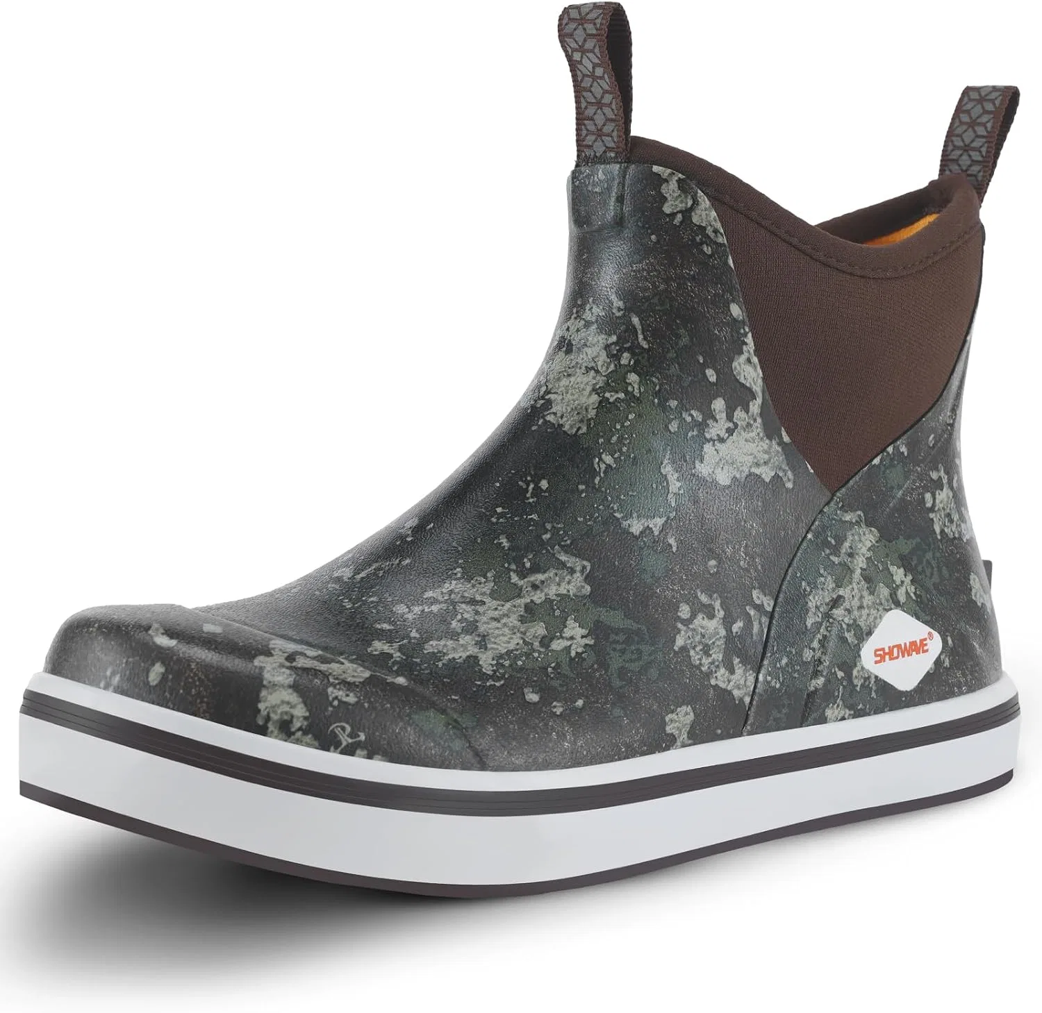 Детские дождевые сапоги для мальчиков и девочек с утеплителем Showave, Green Camo