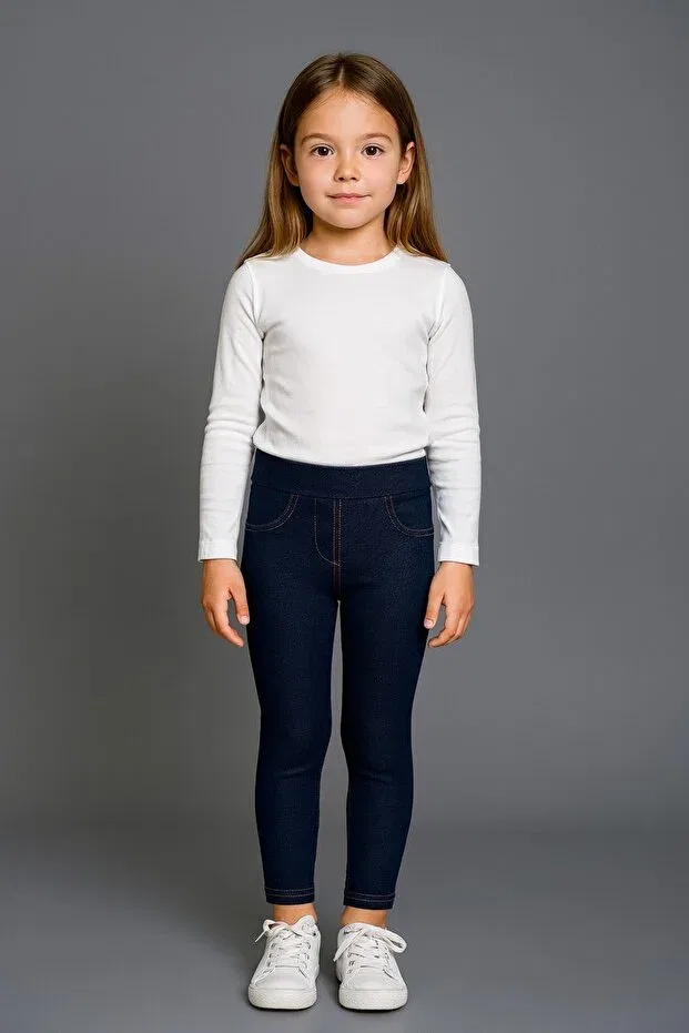 Детские леггинсы для девочек с принтом Basics Merlot, Navy Blue