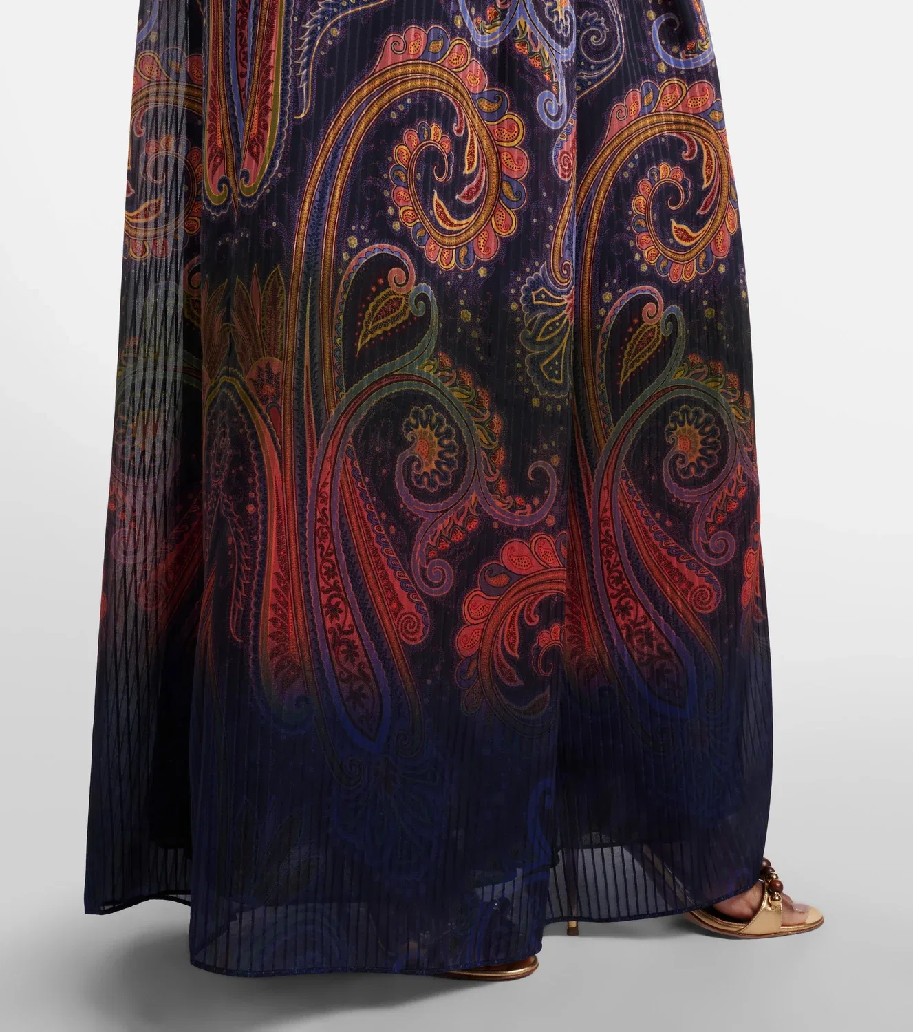 Платье макси с узором пейсли ETRO, мультиколор — фото 4