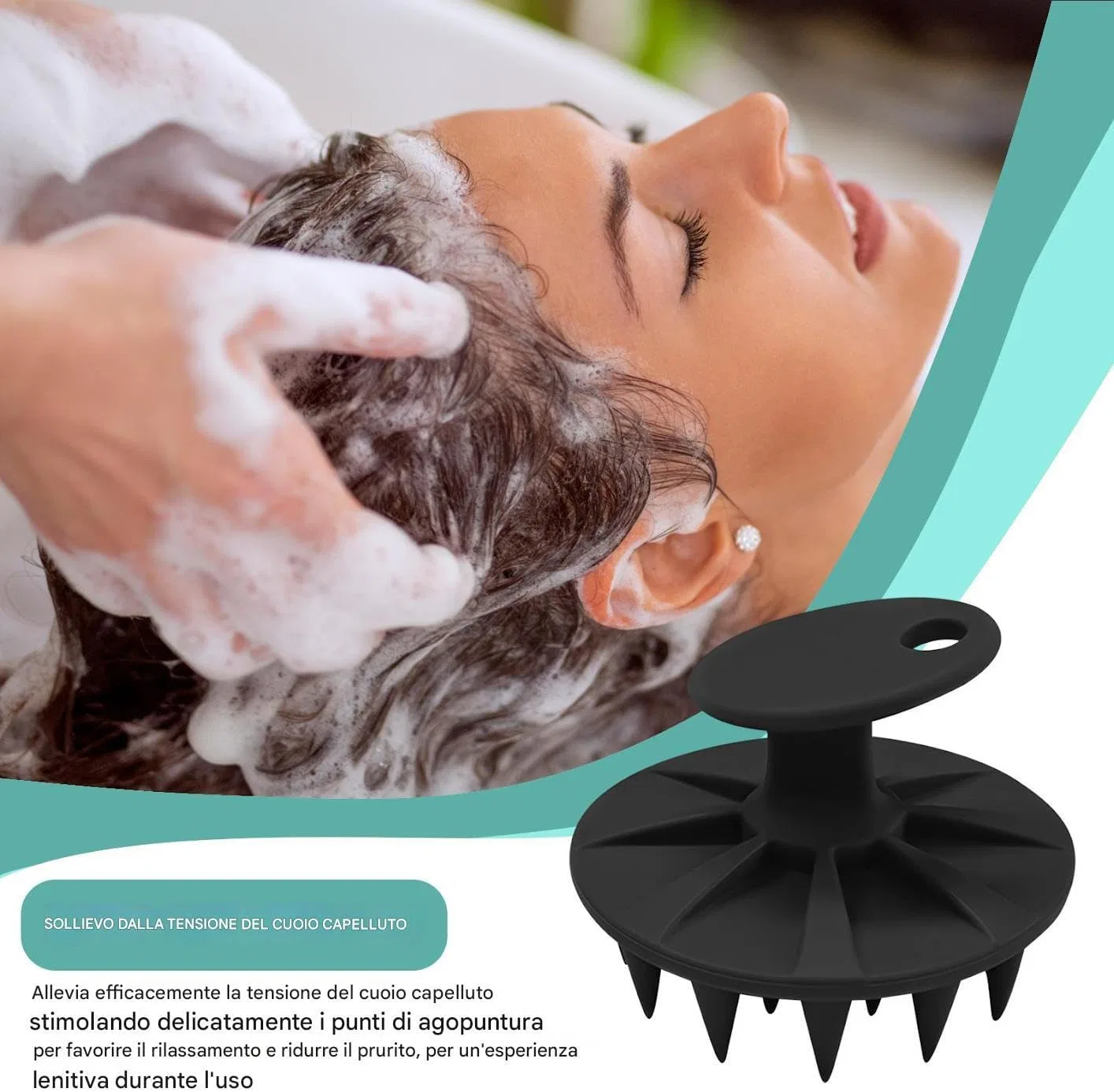 Скраб для кожи головы Silicone Hair Cleanser, Black Generisch — фото 4