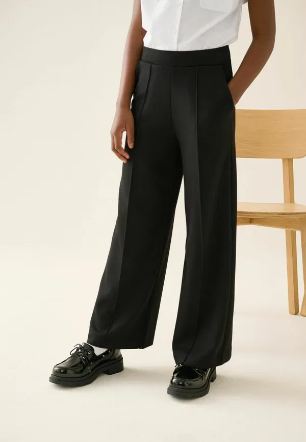 Брюки на высокой талии Regular fit wide leg stretch scuba Next, черный — фото 3