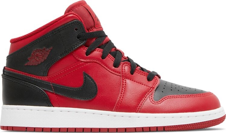 

Кроссовки Air Jordan 1 Mid GS Reverse Bred, красный