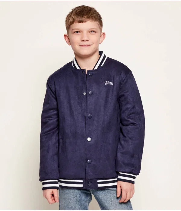 Детская куртка-бомбер для мальчиков с принтом Bomber Guess, Blu Marino