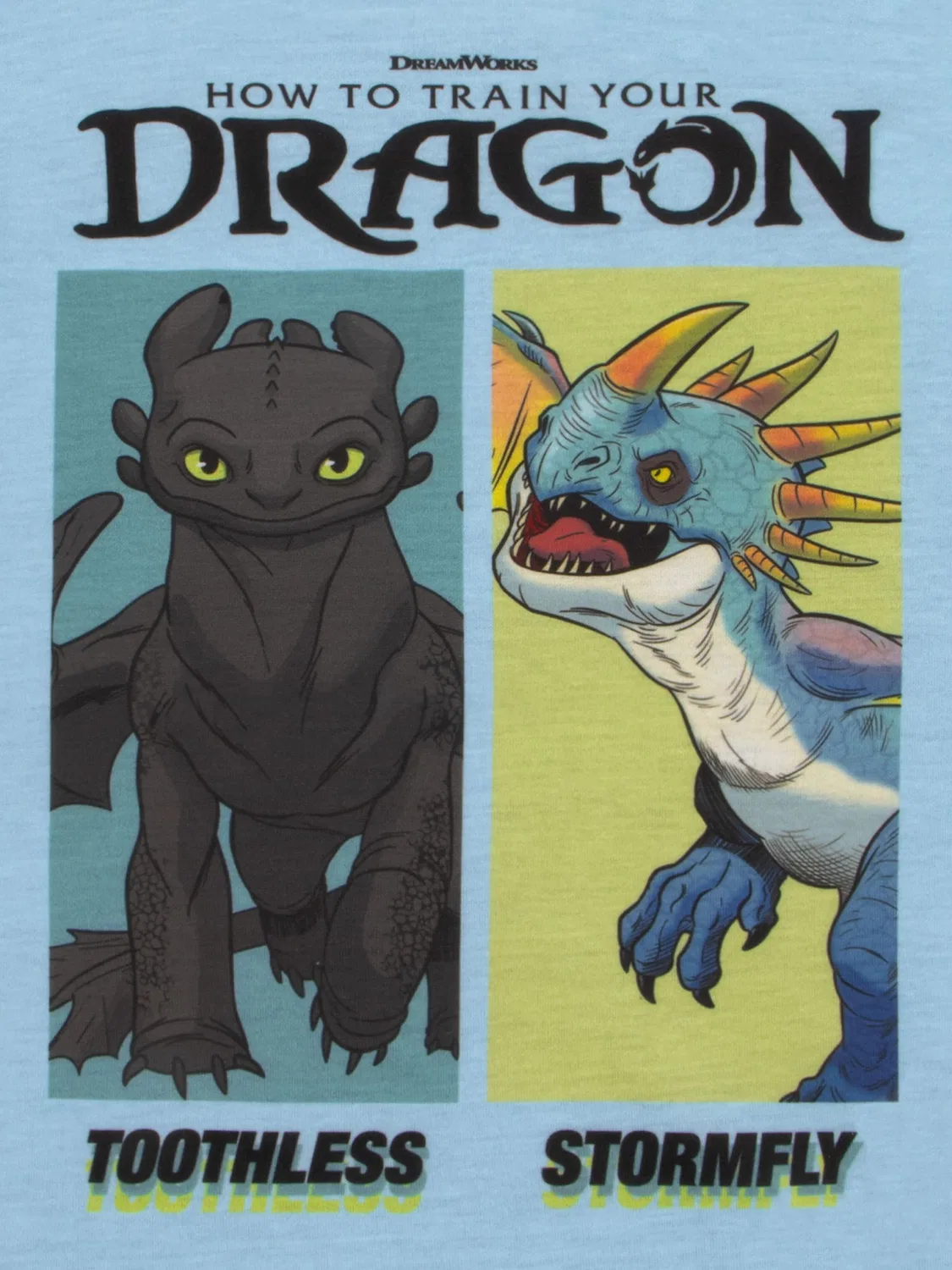 Пижама короткая с принтом How to Train Your Dragon Character, синий — фото 3