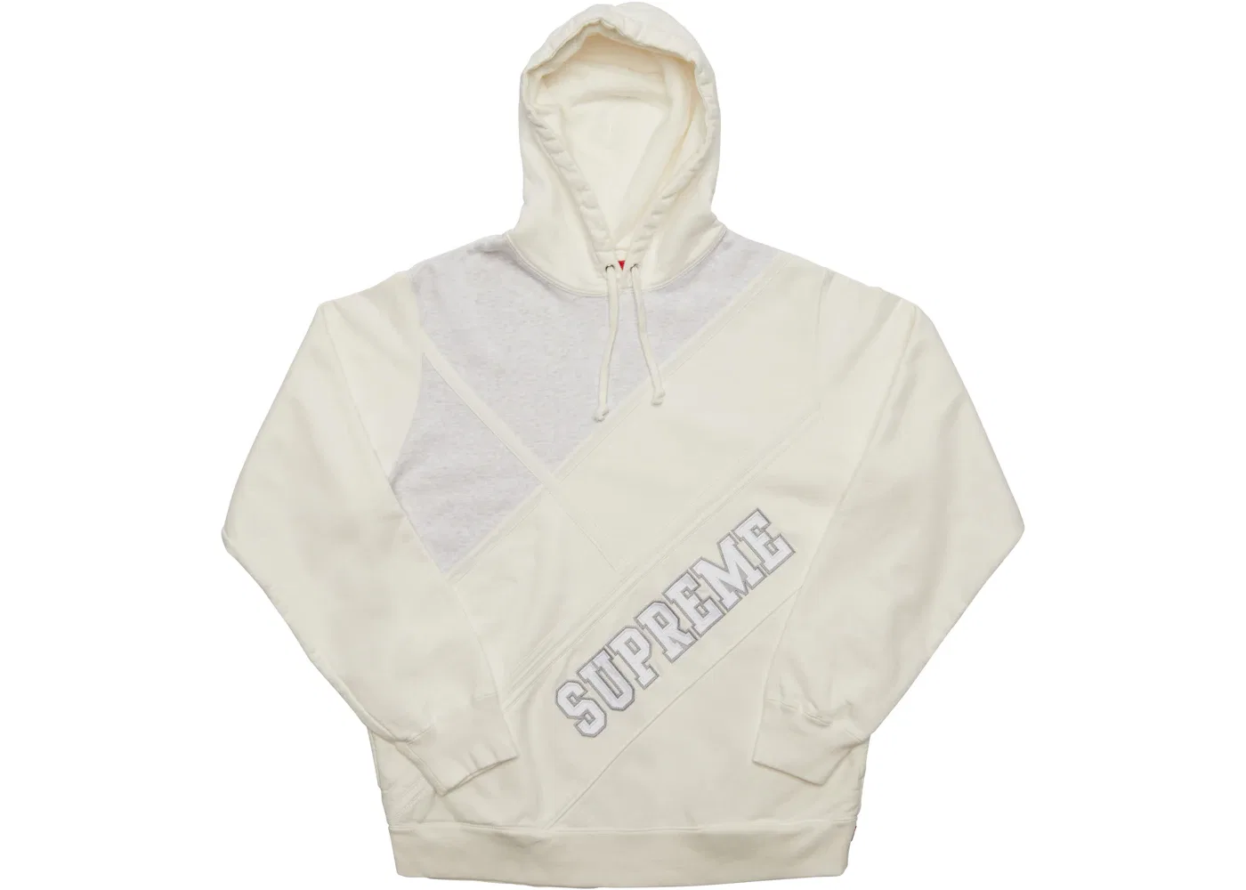 Мужской худи с капюшоном Supreme Diagonal Hooded Sweatshirt, White