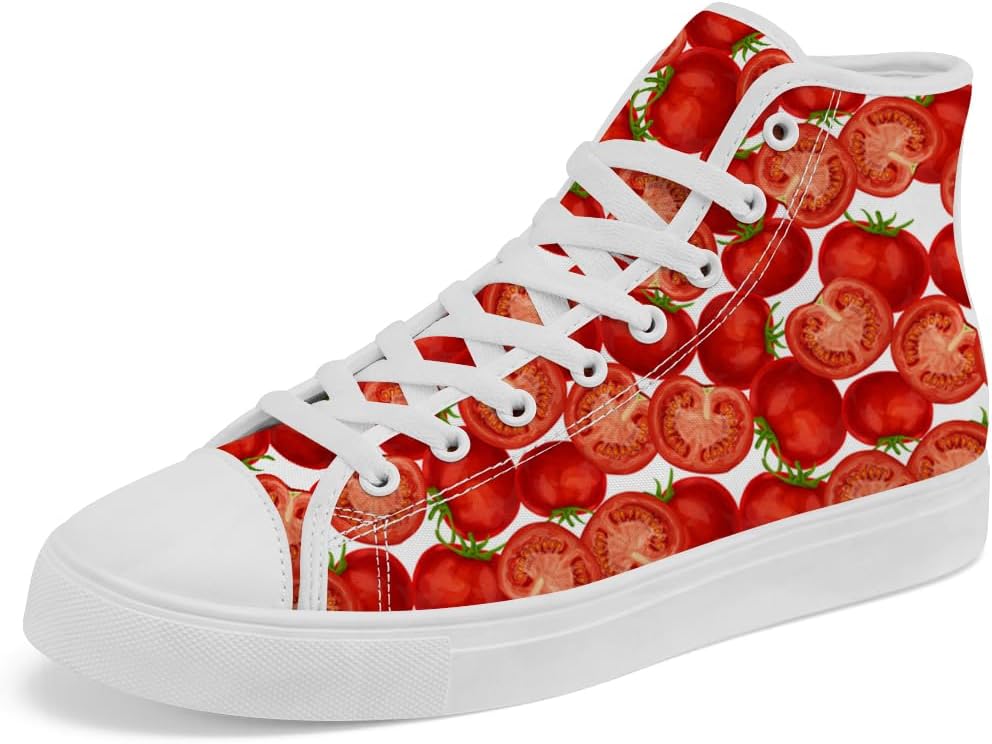 

Кеды на высокой подошве Chebing с томатом, высокие тканевые кроссовки, спортивные туфли на шнуровке для женщин и мужчин, красный