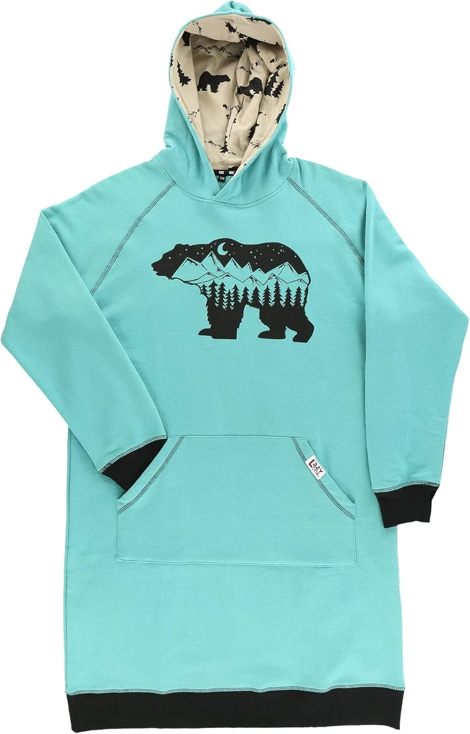 Толстовка с капюшоном оверсайз, удобная одежда для сна Lazy One, Mountain Bear Sleep Hoodie — фото 4