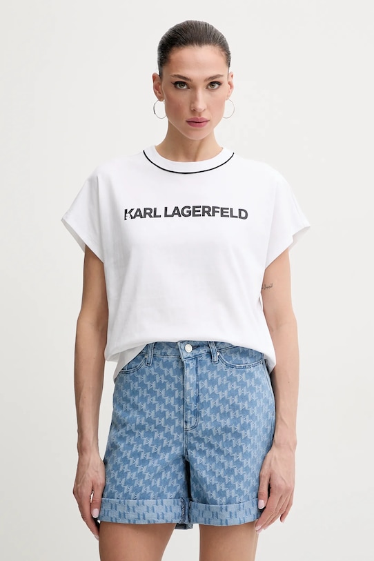 

Хлопковая футболка Karl Lagerfeld, белый