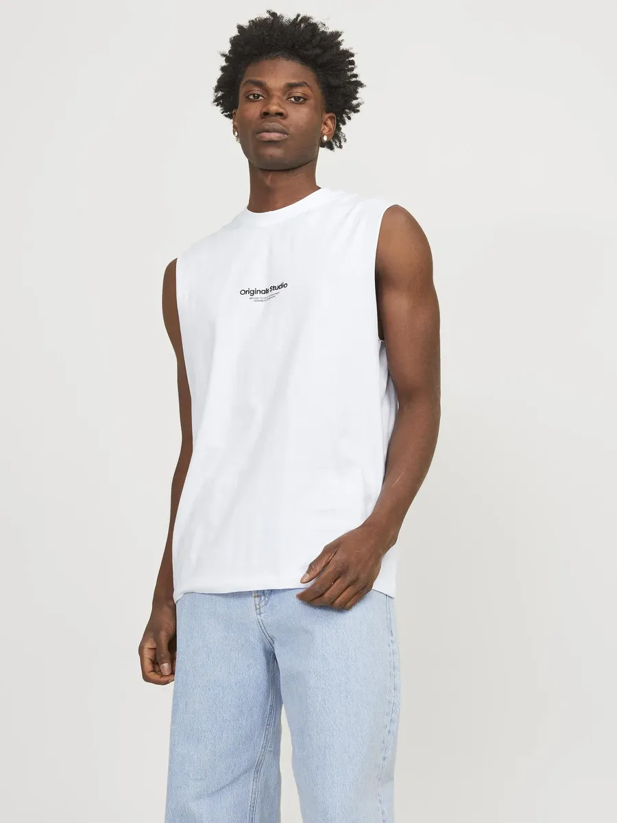 

Рубашка с короткими рукавами Jack & Jones "JORVESTERBRO SLEEVELESS TEE SN", белый