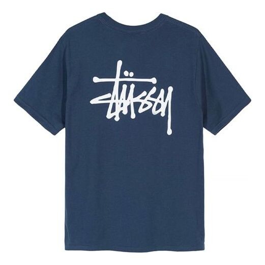 

Футболка Stussy Basic Tee Classic Printing Short Sleeve Unisex Navy Blue, синий