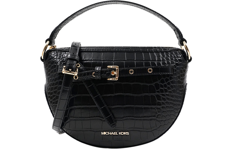 

Кожаная сумка-купол, женская черная наплечная сумка среднего размера MICHAEL KORS