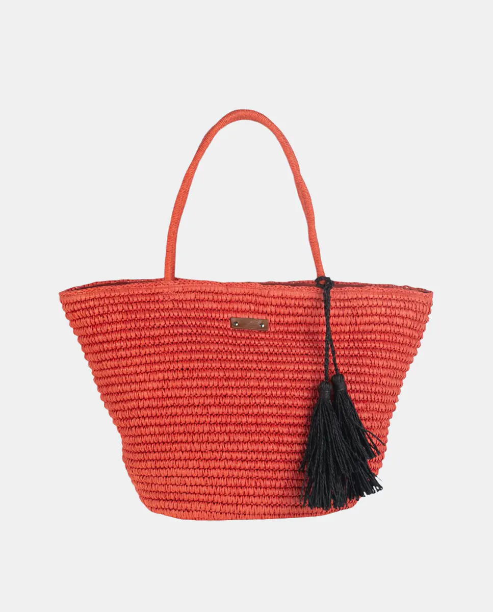 

Сумка из натурального волокна с застежкой-молнией Kbas, коралловый