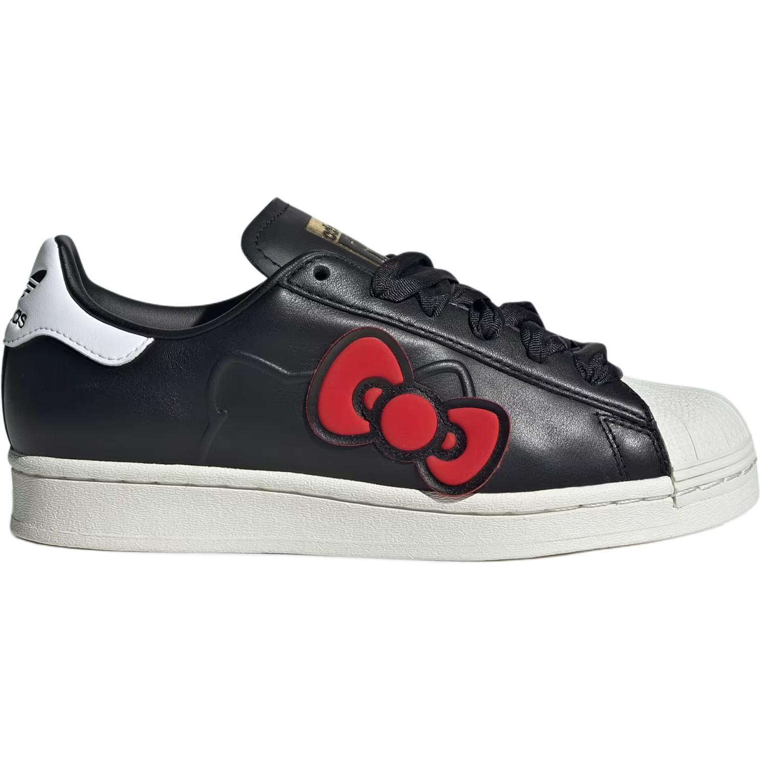 Hello Kitty x SUPERSTAR Кроссовки для скейтбординга низкие детские черно-белые Adidas Originals — фото 2