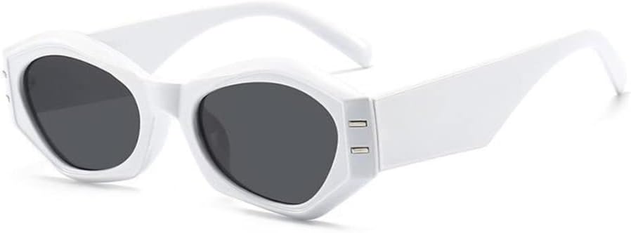 

Солнцезащитные очки Polygon для женщин, винтажные, неправильной формы, желейного цвета, мужские, в маленькой оправе, с защитой от УФ-излучения UV400 generic, White Black