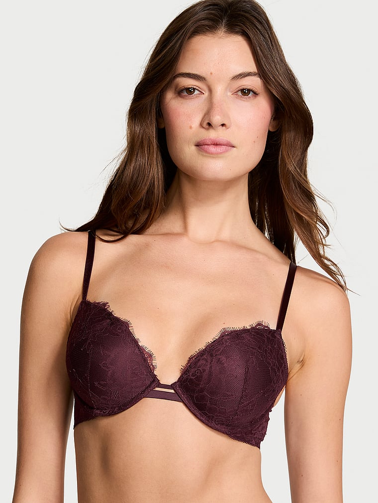 

Бюстгальтер пуш-ап из розового кружева Very Sexy, lace burgundy brown