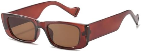 

Винтажные квадратные солнцезащитные очки 2027 года для женщин, ретро-очки маленького прямоугольного размера, женские сексуальные оранжевые очки для мужчин MTZJH, Brown-brown