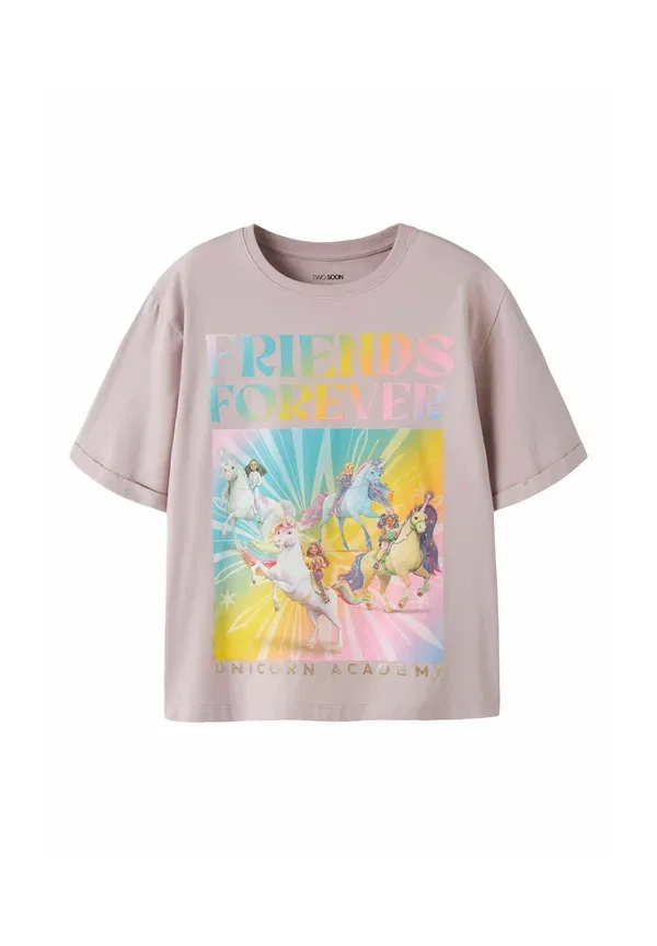 Футболка Two Soon, модель unicorn academy print t-shirt, цвет жженая сирень — фото 3