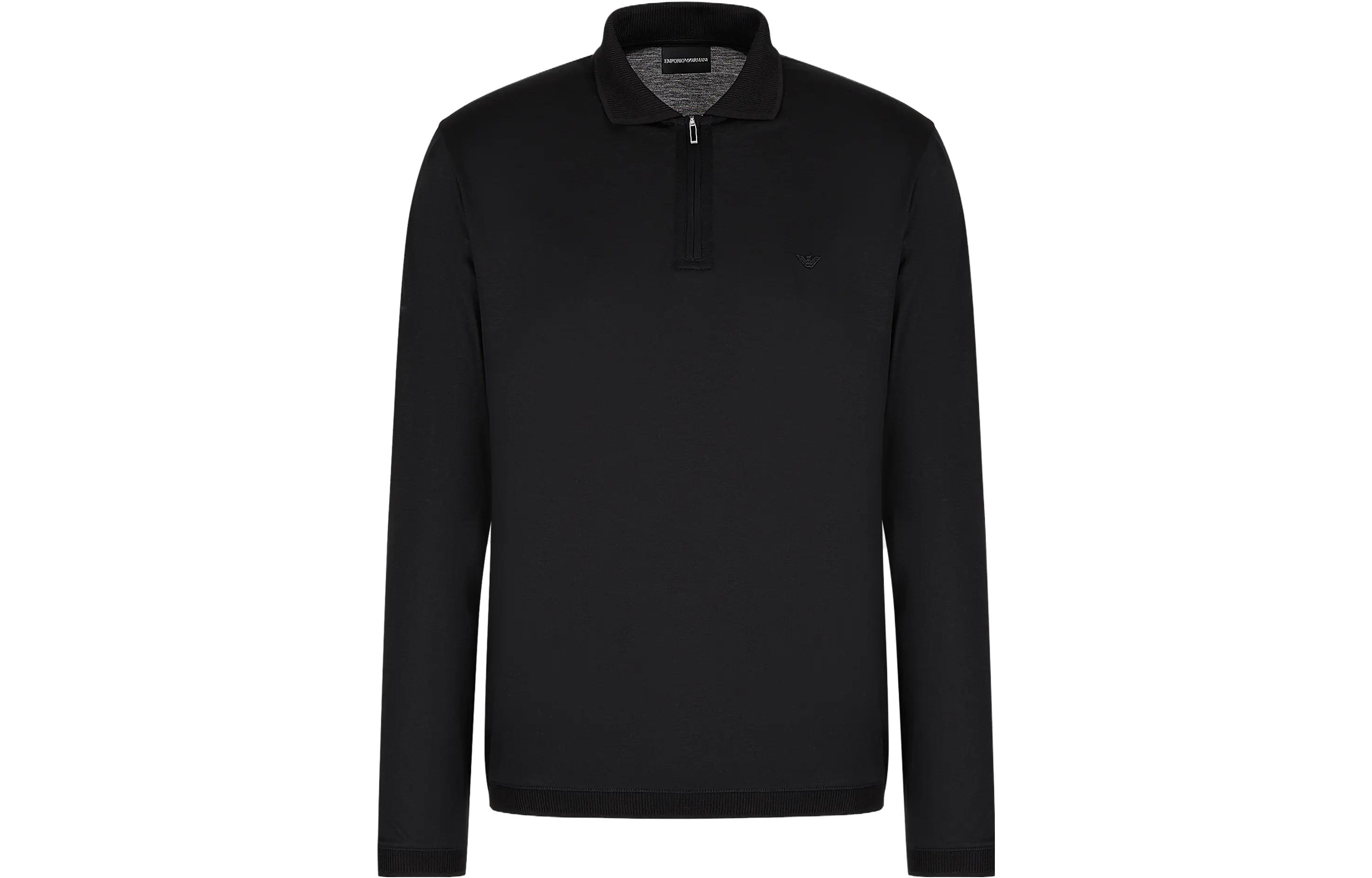 

EMPORIO ARMANI Футболка поло мужская черная FW23, Черный, EMPORIO ARMANI Футболка поло мужская черная FW23