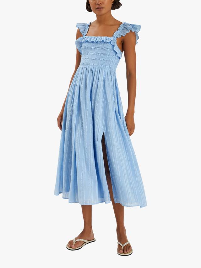 

Платье миди с присборенными рюшами Accessorize, Blue