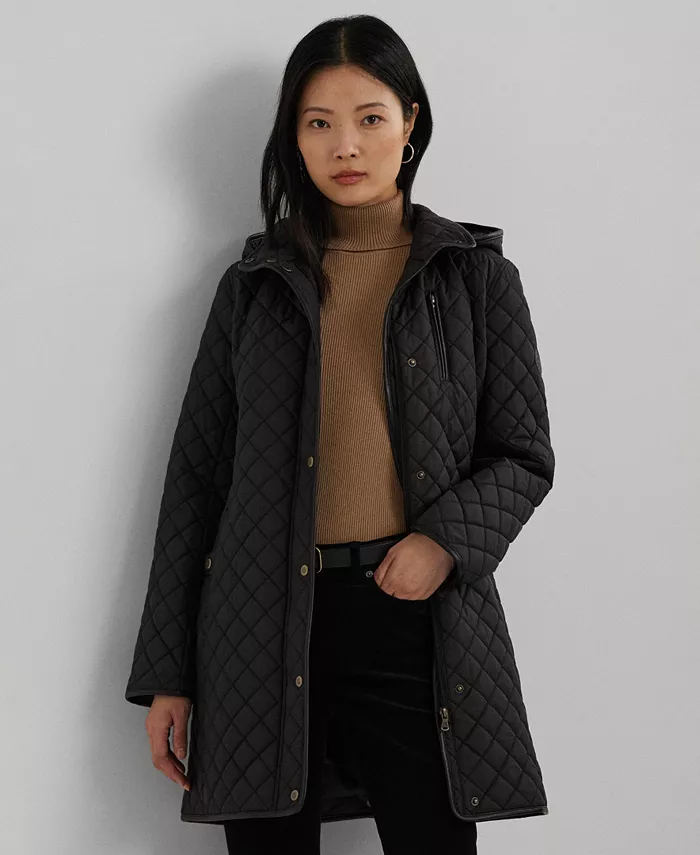 

Женское стеганое пальто с капюшоном, P/XS-XXL Lauren Ralph Lauren, черный