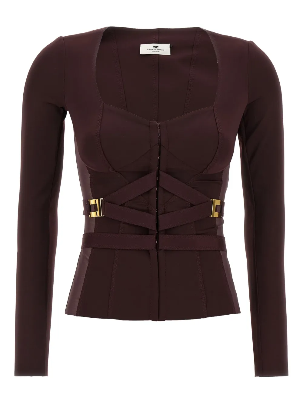 

Топ-бюстье со вставками из тюля Elisabetta Franchi, красный