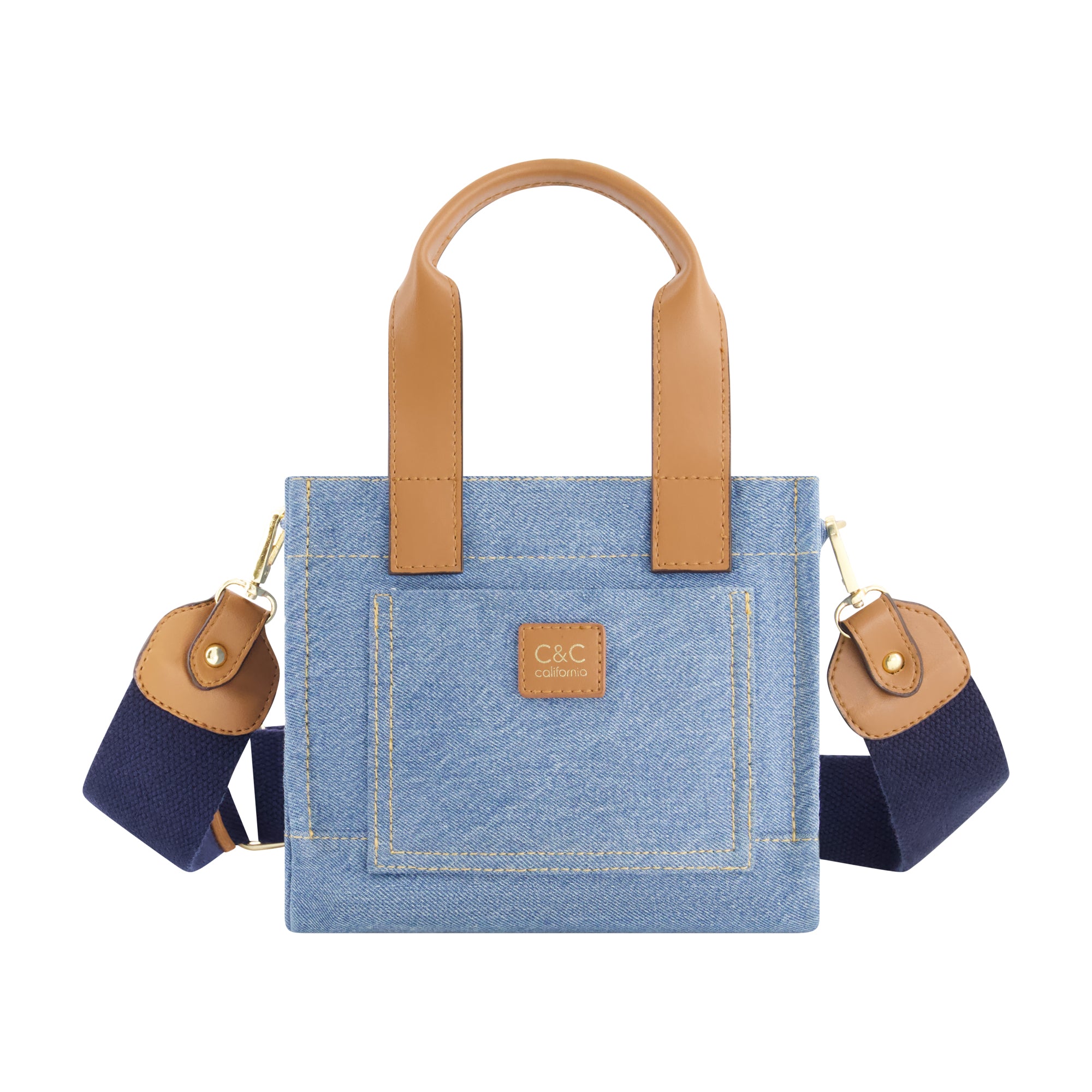 

Сумка-тоут из денима C & C California Small, цвет denim