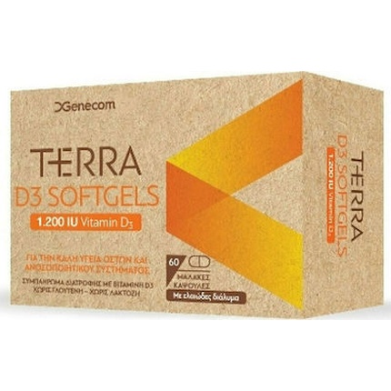 

Витамин D3, 1200 МЕ мягких таблеток - 60 капсул Terra