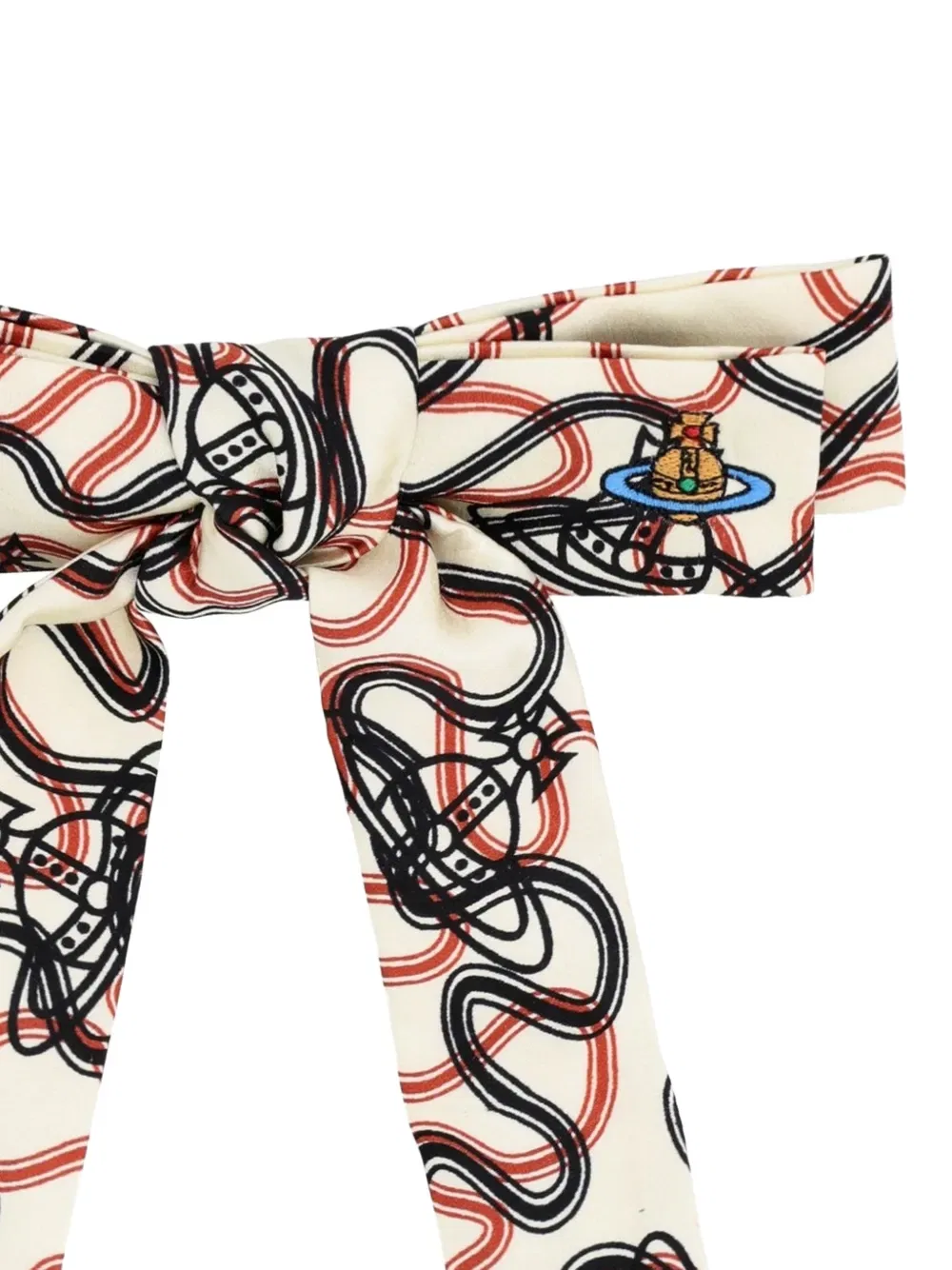 Заколка для волос с бантом Orb-Print Vivienne Westwood, белый — фото 2