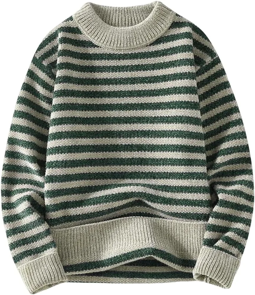 

Мужской полосатый свитер с длинным рукавом, свободный и удобный