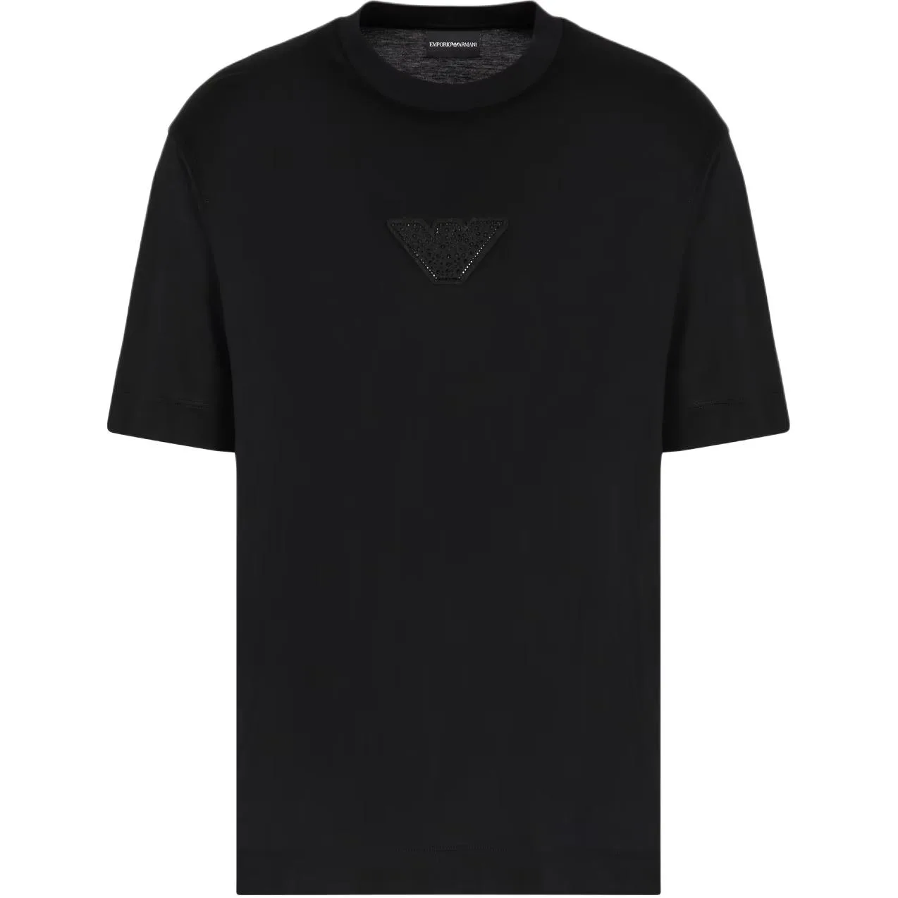 Футболка Asv Clubwear из джерси с добавлением лиоцелла, с нашивкой в виде орла и стразами EMPORIO ARMANI, черный