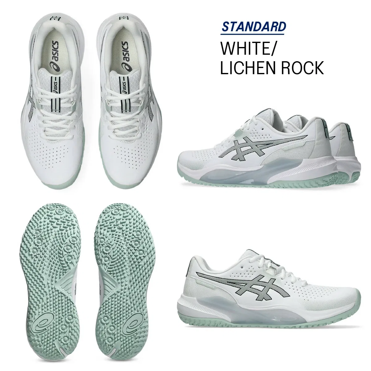 Унисекс кроссовки для тенниса «GEL-Challenger 15 OC» от ASICS, White/Lichen Rock — фото 2
