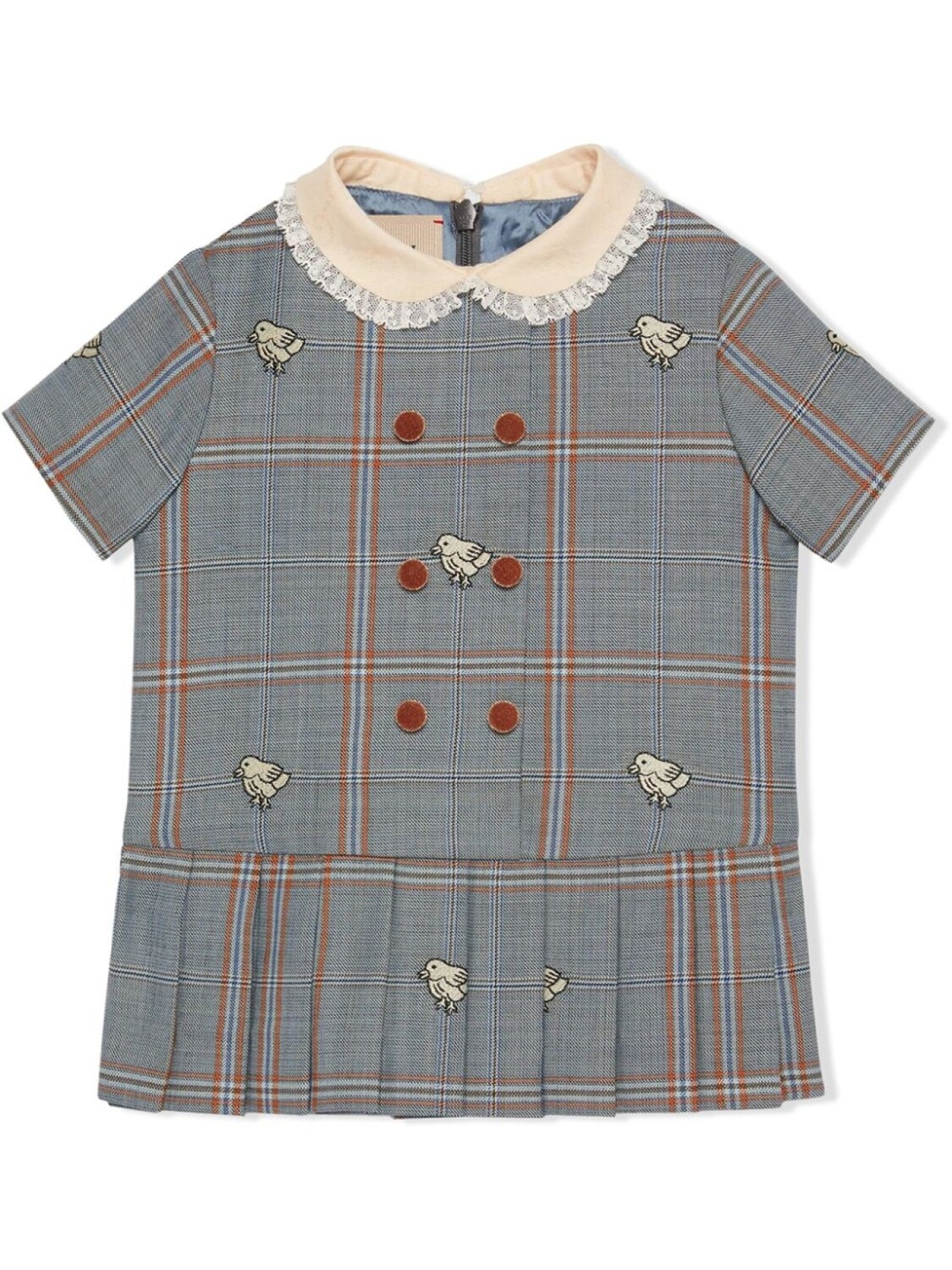 

Gucci Kids клетчатое платье с плиссировкой, синий
