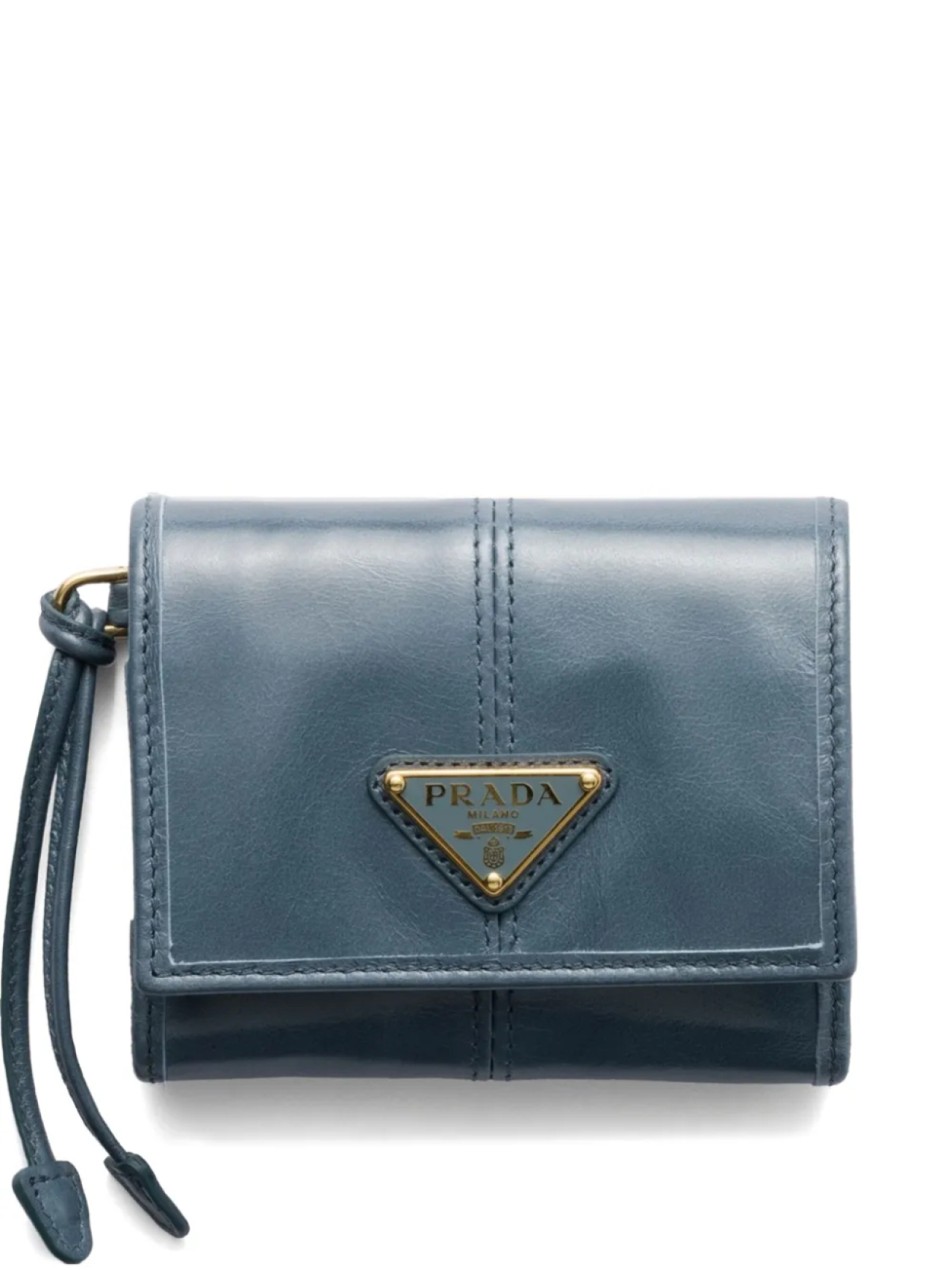 

Кошелек Prada с эмалевым треугольным логотипом, синий