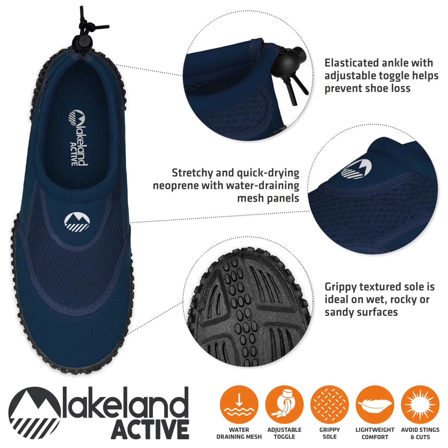 Детские водные туфли для мальчиков Eden Lakeland Active, Ultra Navy Blue — фото 4